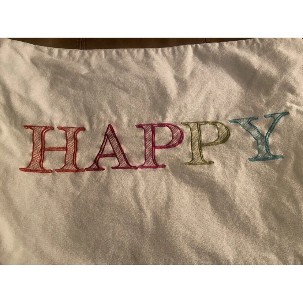 Accent Decorative Pillowcase “Happy” Spell out Fun, Colorful 19 X 14